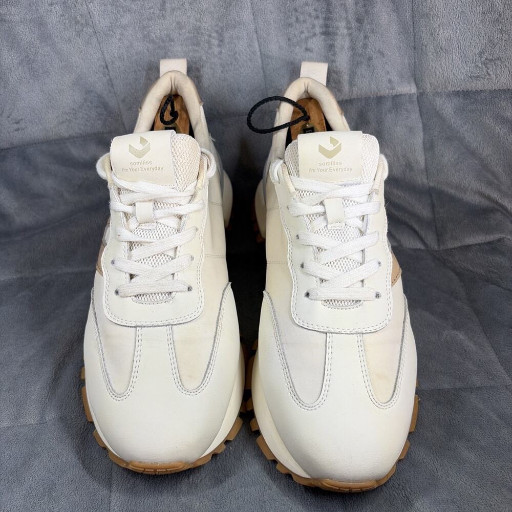 Womens 7.5 Somiliss Sneakers Off- White Lace Up Athletic Shoes